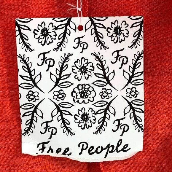 NWT  Free People Coral/Orange Turn It Up Striped High-Low Tank Top XS - Picture 12 of 16